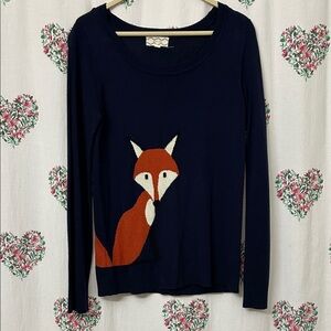 Pink Rose Navy Long Sleeve with Fox Design